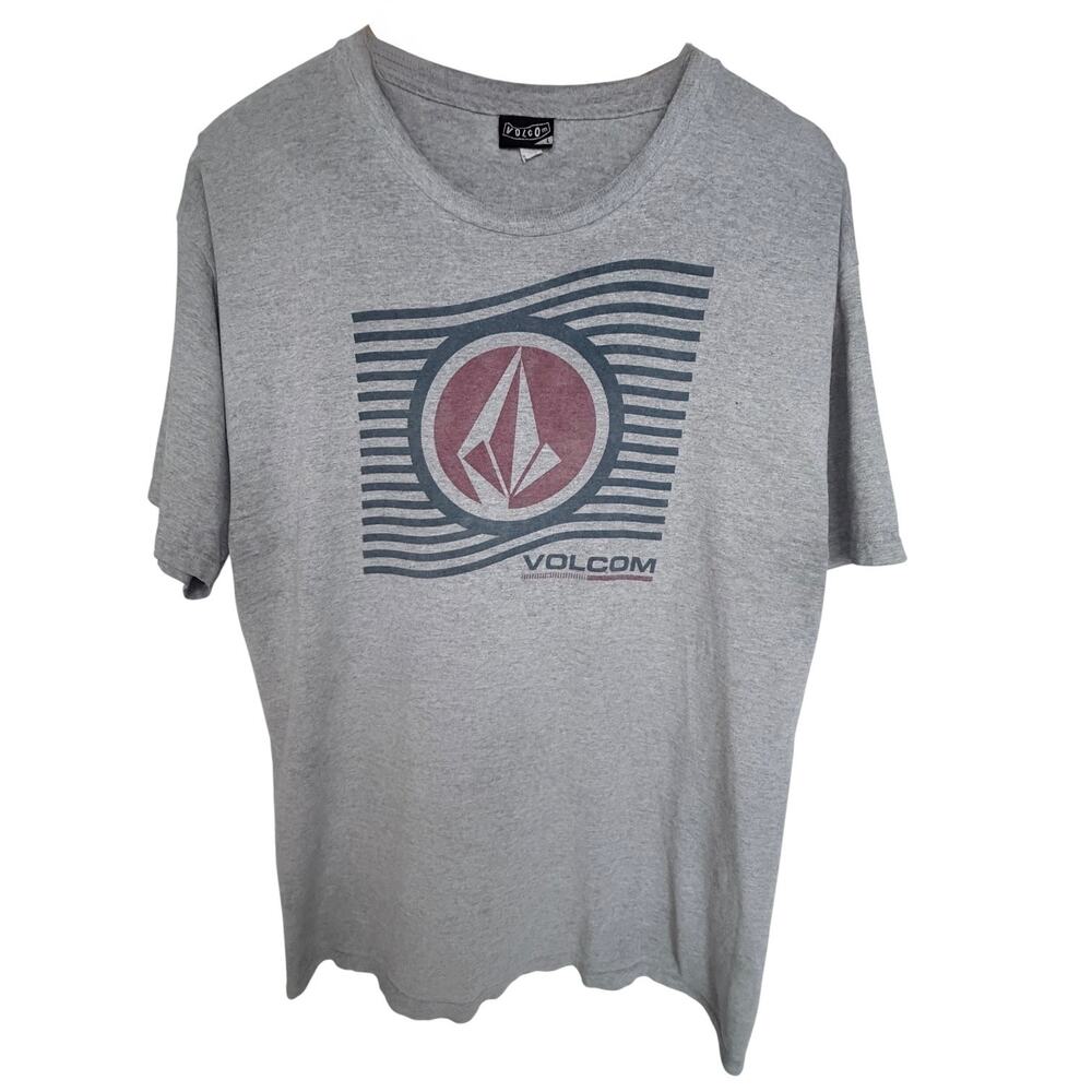 Volcom Stone Logo Graphic T Shirt Mens Large Gray Skate Surf Streetwear Tee